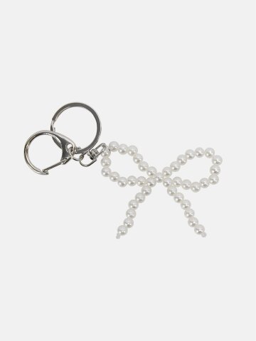 여성 진주 리본 참장식 키홀더 백참 발레코어 가방장식 키링 LMUS017