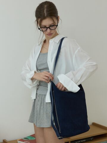 Real Two-Way Suede Big Bag Navy
