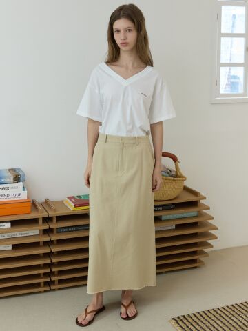H-line long skirt Beige

