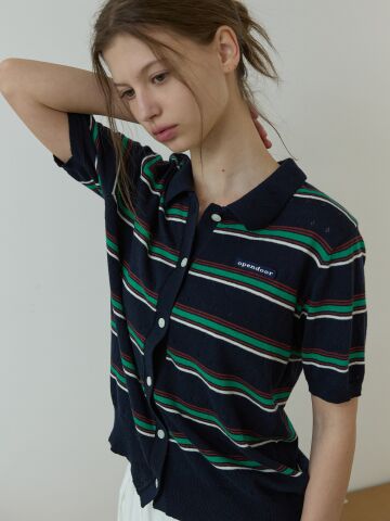 Multi stripe knit Navy
