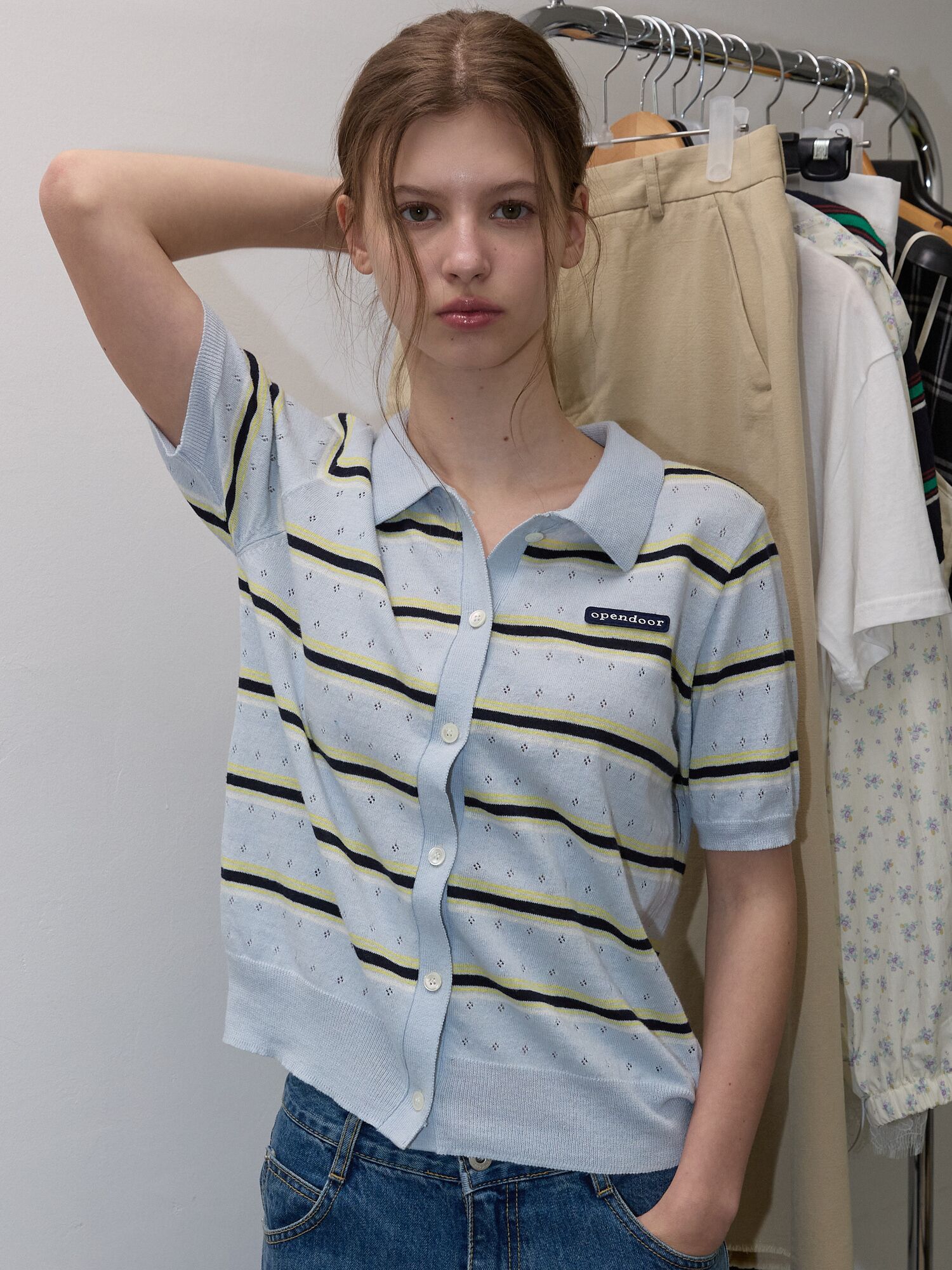 Multi stripe knit Blue