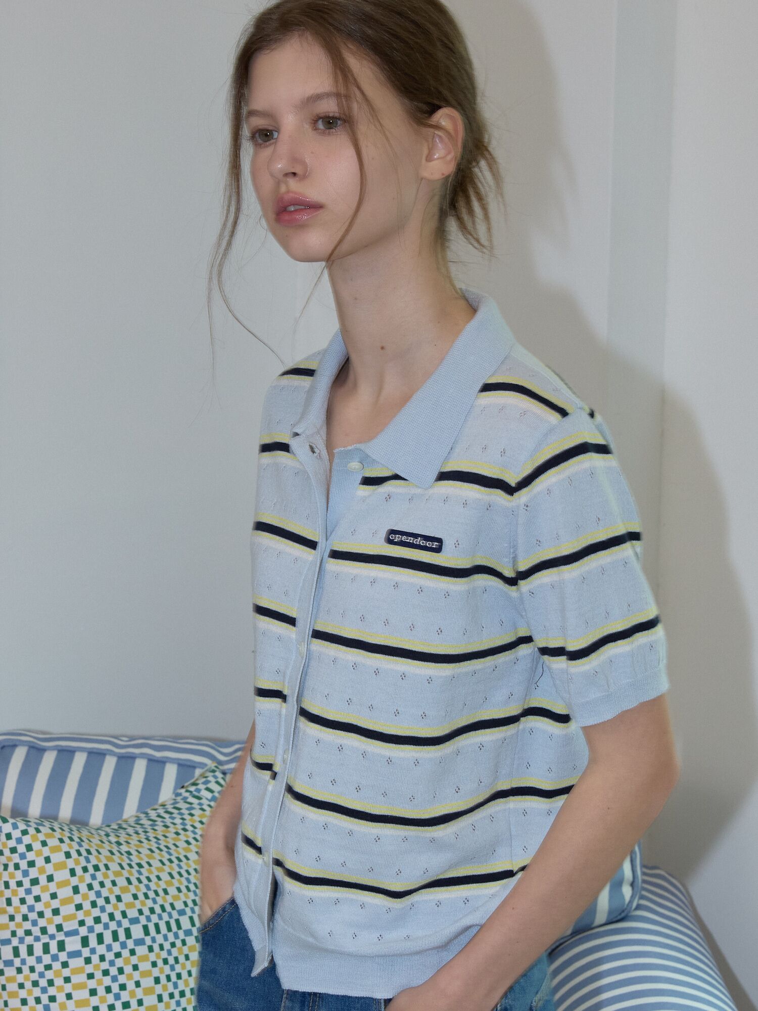 Multi stripe knit Blue