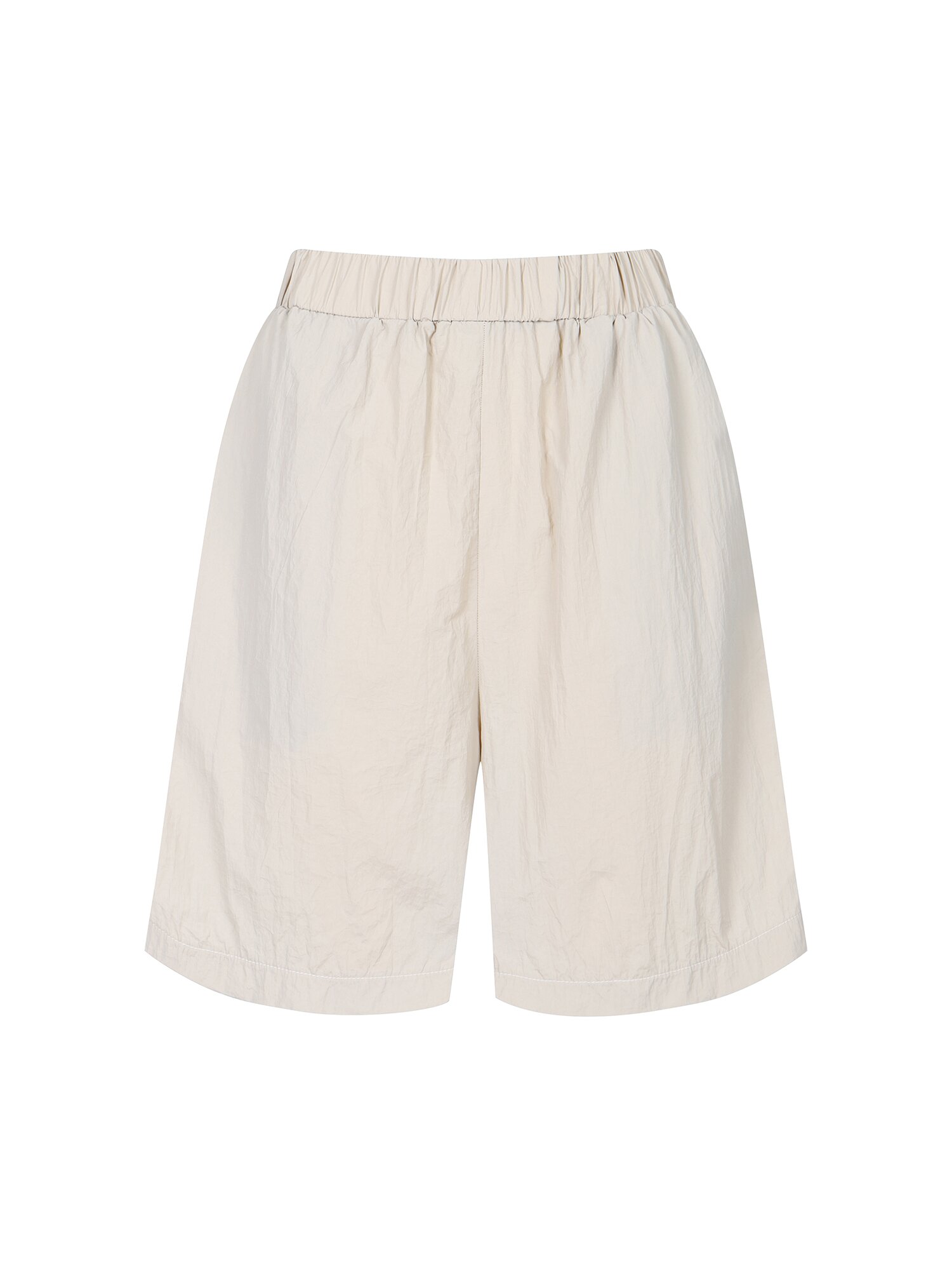 크링클 브이넥 나일론 투피스 (BEIGE)