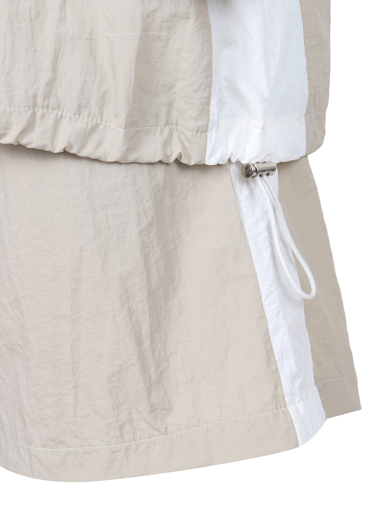 크링클 브이넥 나일론 투피스 (BEIGE)