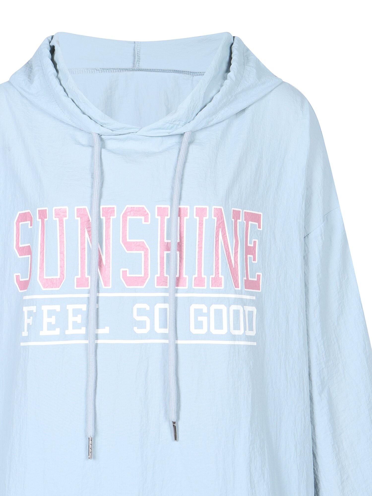 프린팅 후드넥 나일론 투피스 (LIGHT BLUE)