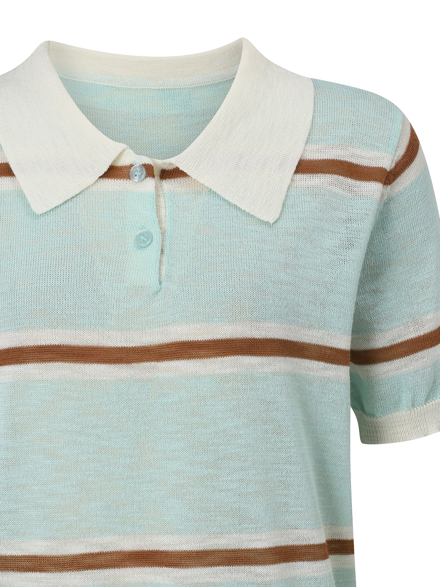 멀티 스트라이프 칼라 풀오버 니트 (MINT)