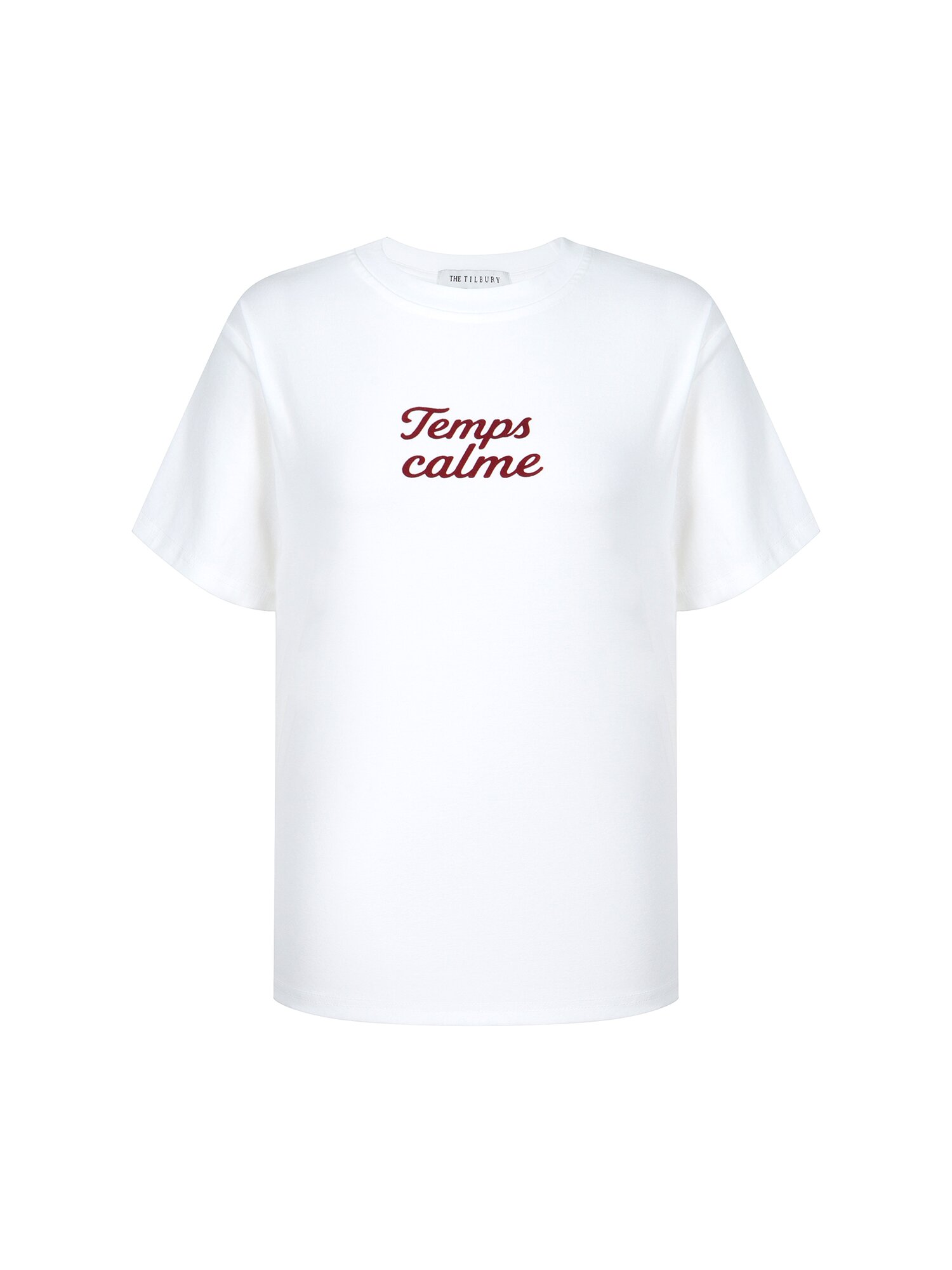 벨벳 텍스처 레터링 티셔츠 (WHITE)