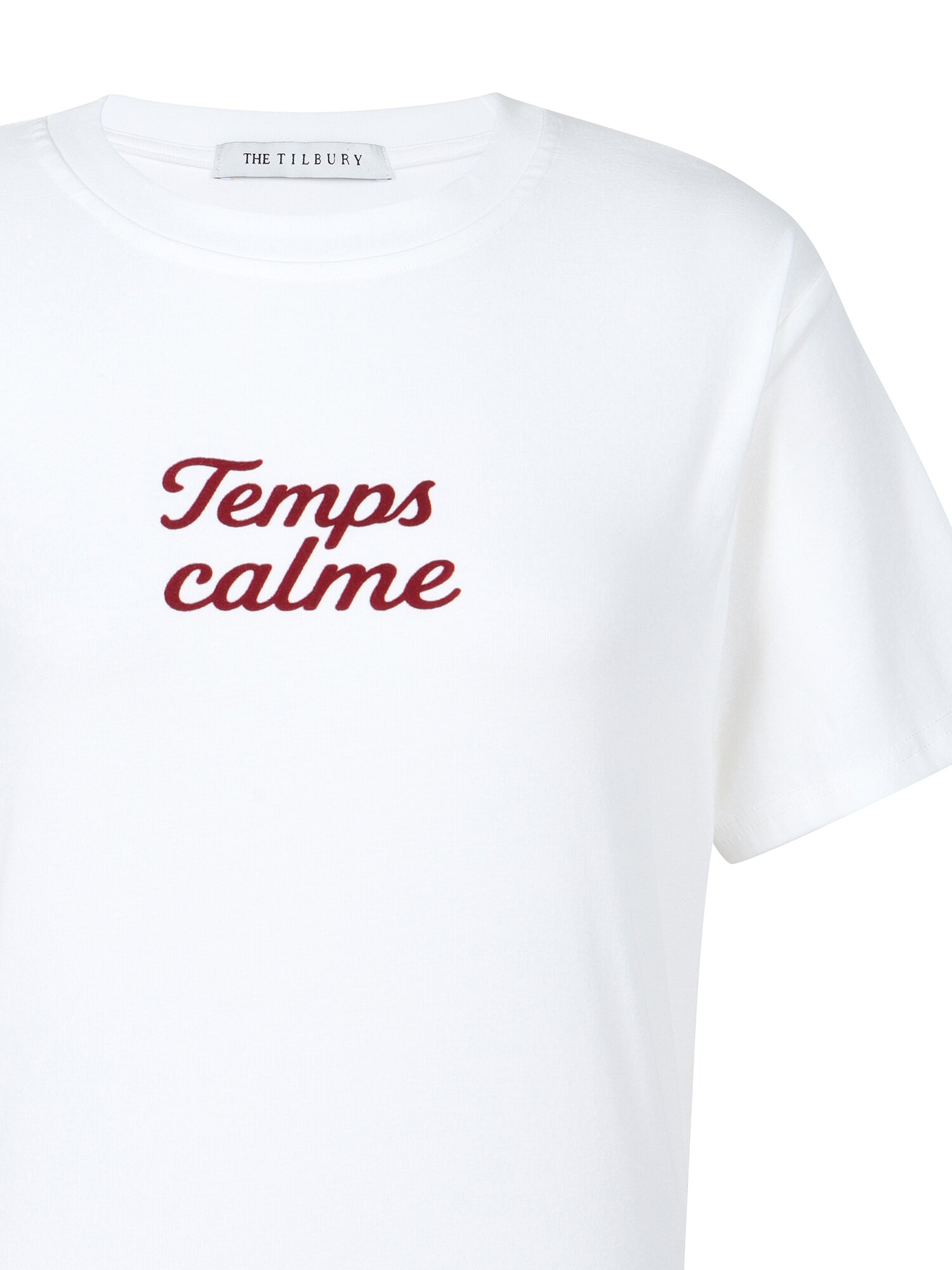 벨벳 텍스처 레터링 티셔츠 (WHITE)