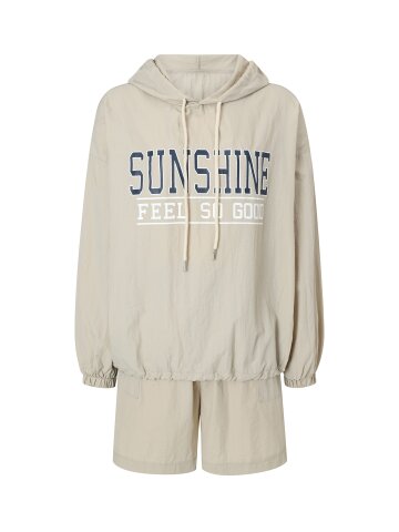 프린팅 후드넥 나일론 투피스 