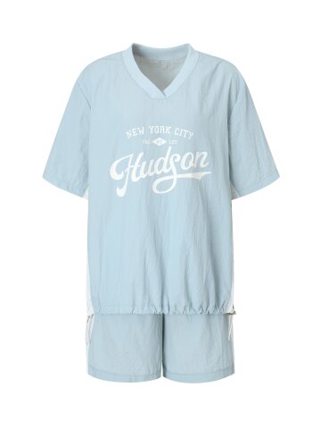 크링클 브이넥 나일론 투피스 