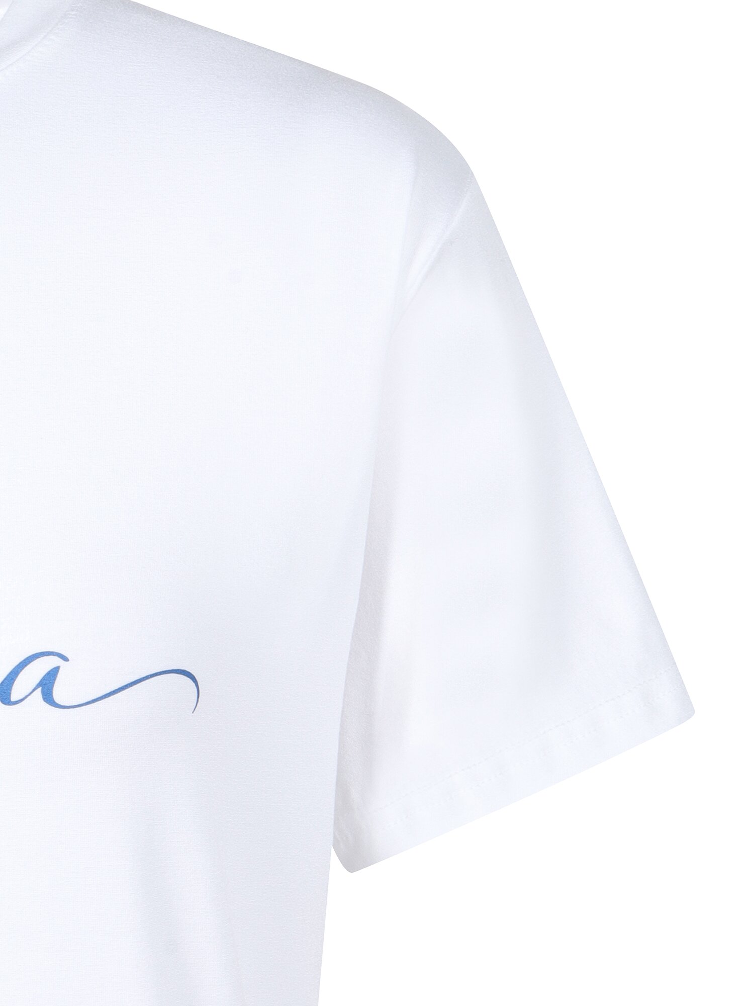 스판 레터링 라운드넥 티셔츠 (BLUE)