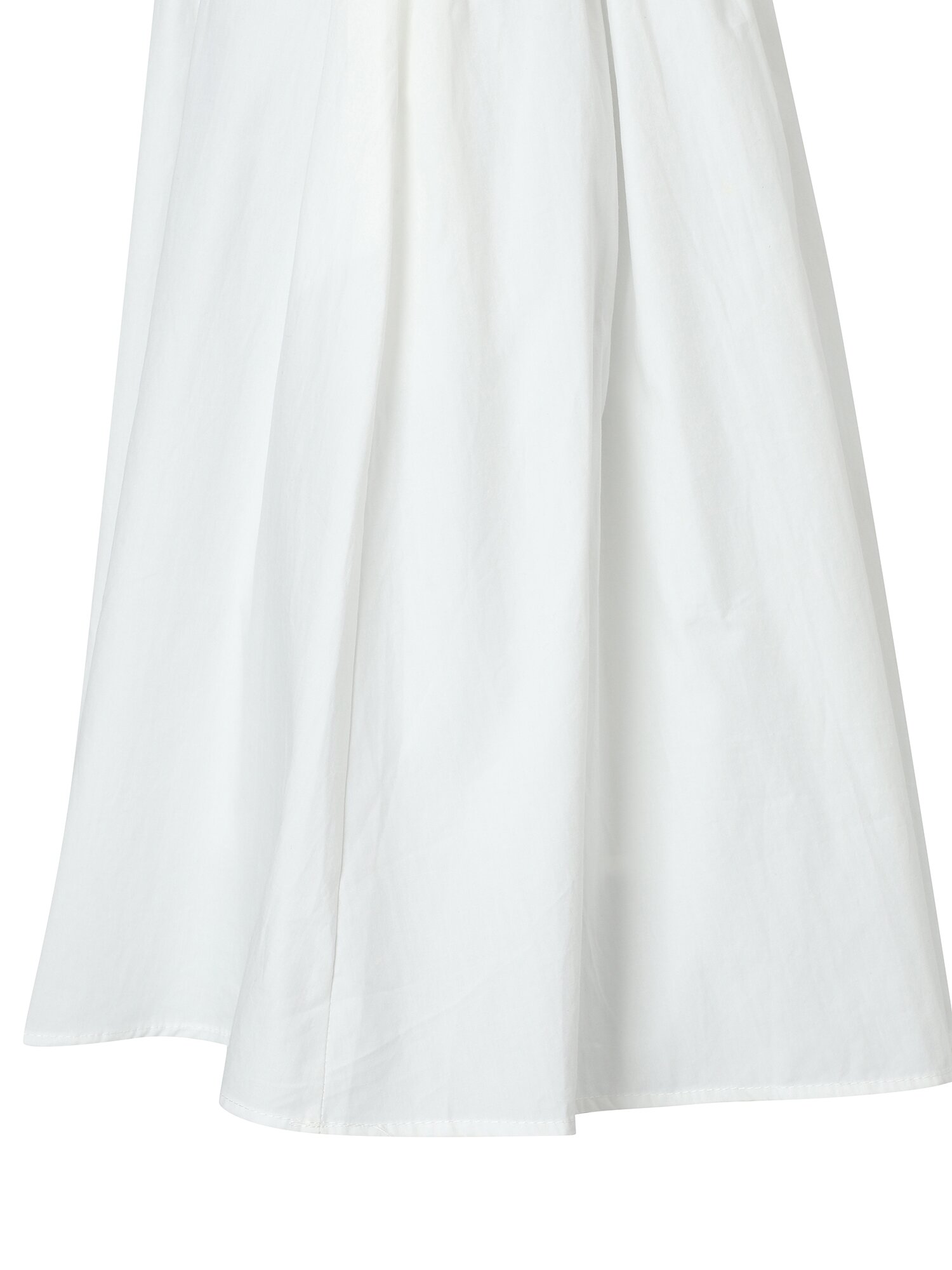 코튼 플레어 벨티드 스커트 (WHITE)