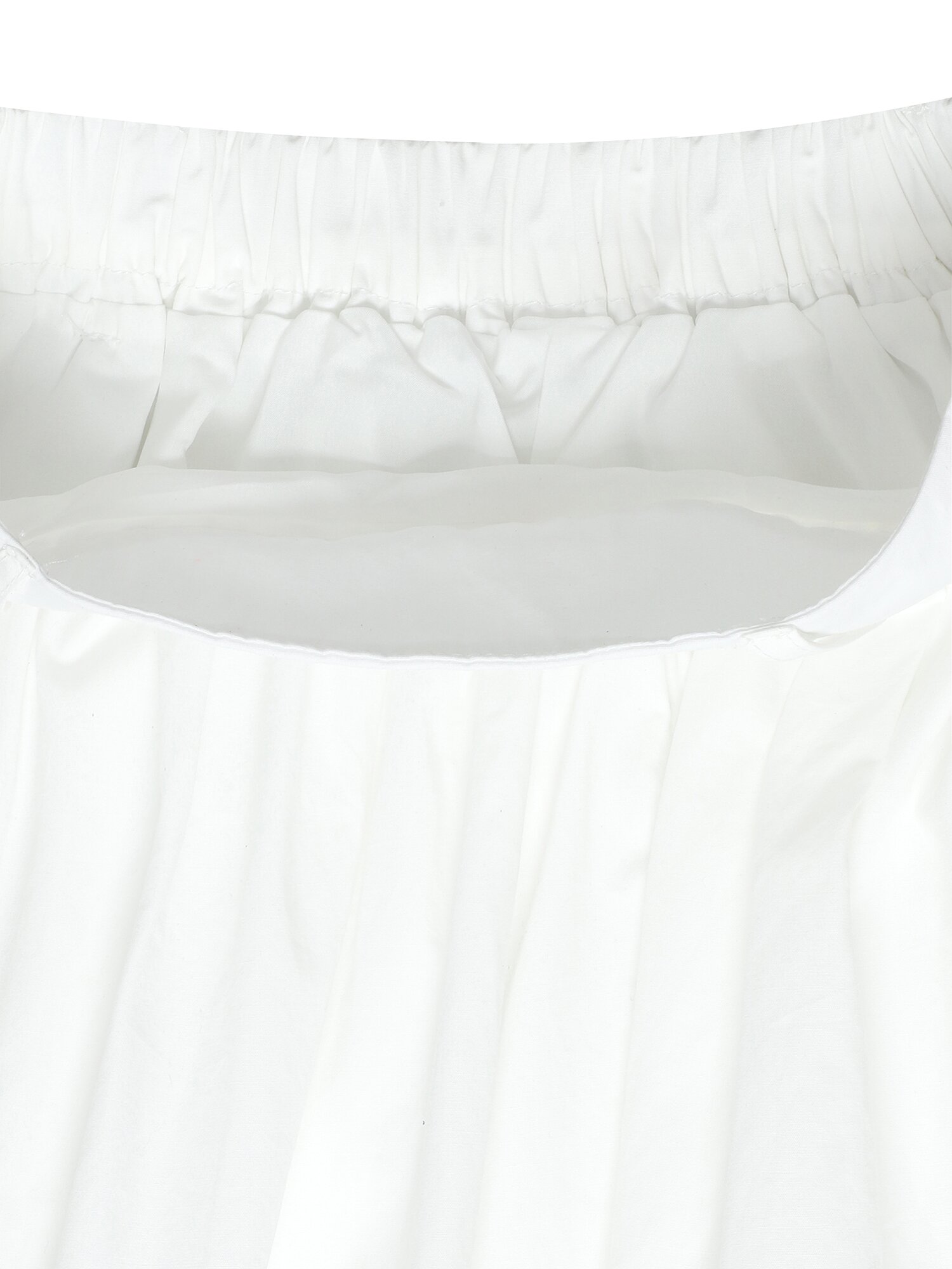 코튼 플레어 벨티드 스커트 (WHITE)