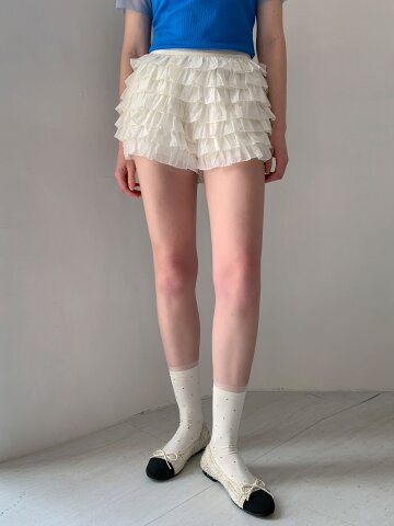 프릴 캉캉 밴딩 쇼츠 (2colors)