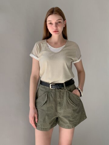 사선 포켓 쇼트 팬츠 (4colors)