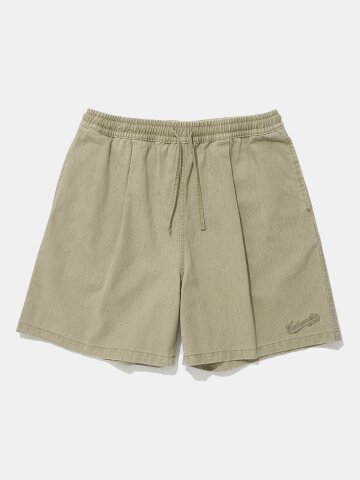 TAIL LOGO PINTUCK WASHED TWILL SHORTS PANTS_BEIGE