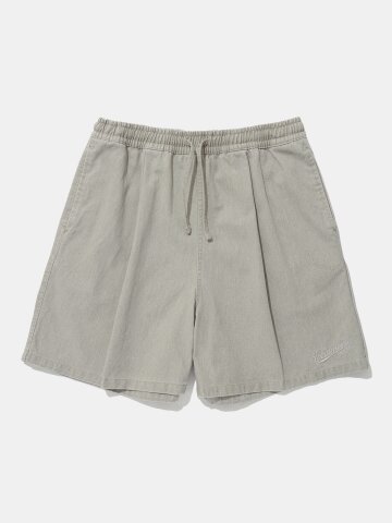 TAIL LOGO PINTUCK WASHED TWILL SHORTS PANTS_GRAY