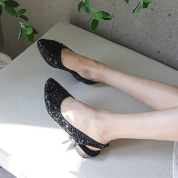 [썸머]셀르미 플라워 엠보 슬링백 슈즈(H130J578)