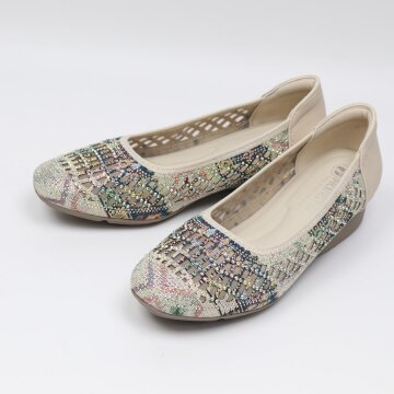 [썸머]플루테 펀칭 패턴 키높이 플랫 슈즈(H130J434)