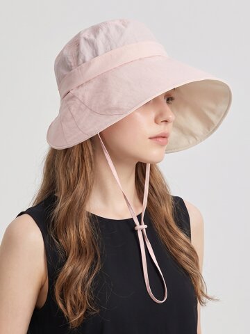올라린 여성 여름 자외선차단 보닛햇 턱 끈 와이드챙 벙거지 모자 K266