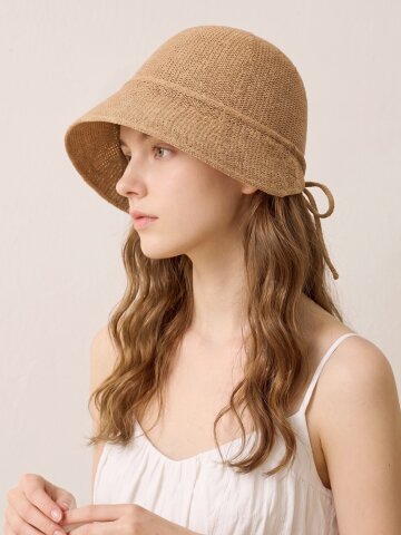 엘루리 여성 밀짚 모자 햇 끈 포인트 여름 휴양지 여행 벙거지 K267