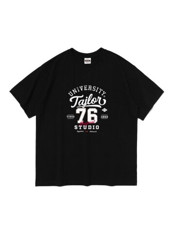 유니버시티 76 그래픽 오버핏 반팔티 (블랙)