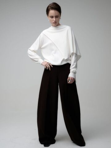 SCARF WRAP SWEATER - IVORY