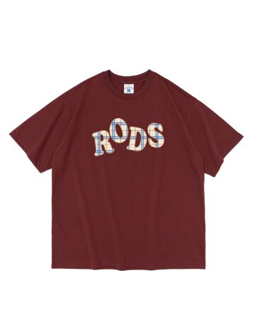 RODS 체크 로고 반팔티 (와인)