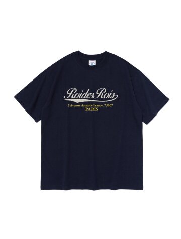 파리 스크립트 로고 반팔티 (네이비)