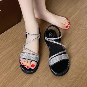 [썸머]나스터 글리터 스트랩 키높이 샌들(H130J860)