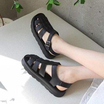 [썸머]난나크 가죽 커버 스트랩 샌들(H130J859)