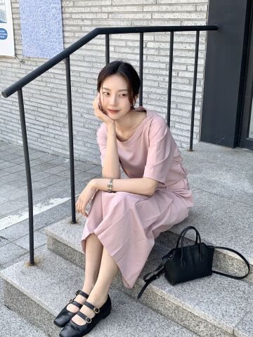 웨이스트 턱 돌먼 슬리브 블라우스 