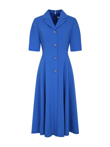 시어서커 버튼 플레어 셔츠 원피스 