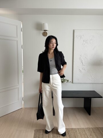 스판 블렌드 와이드핏 코튼팬츠 