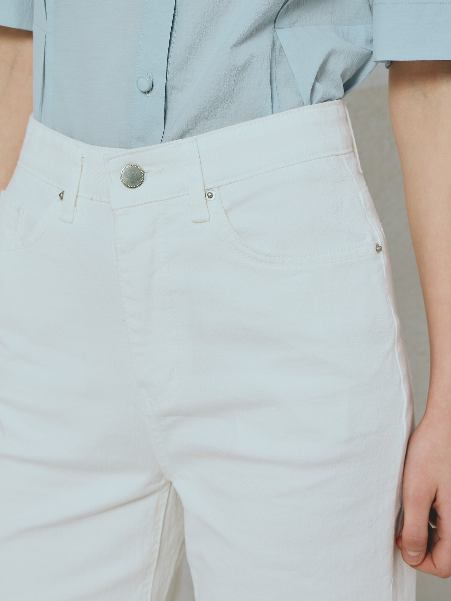 스판 블렌드 와이드핏 코튼팬츠 (WHITE)