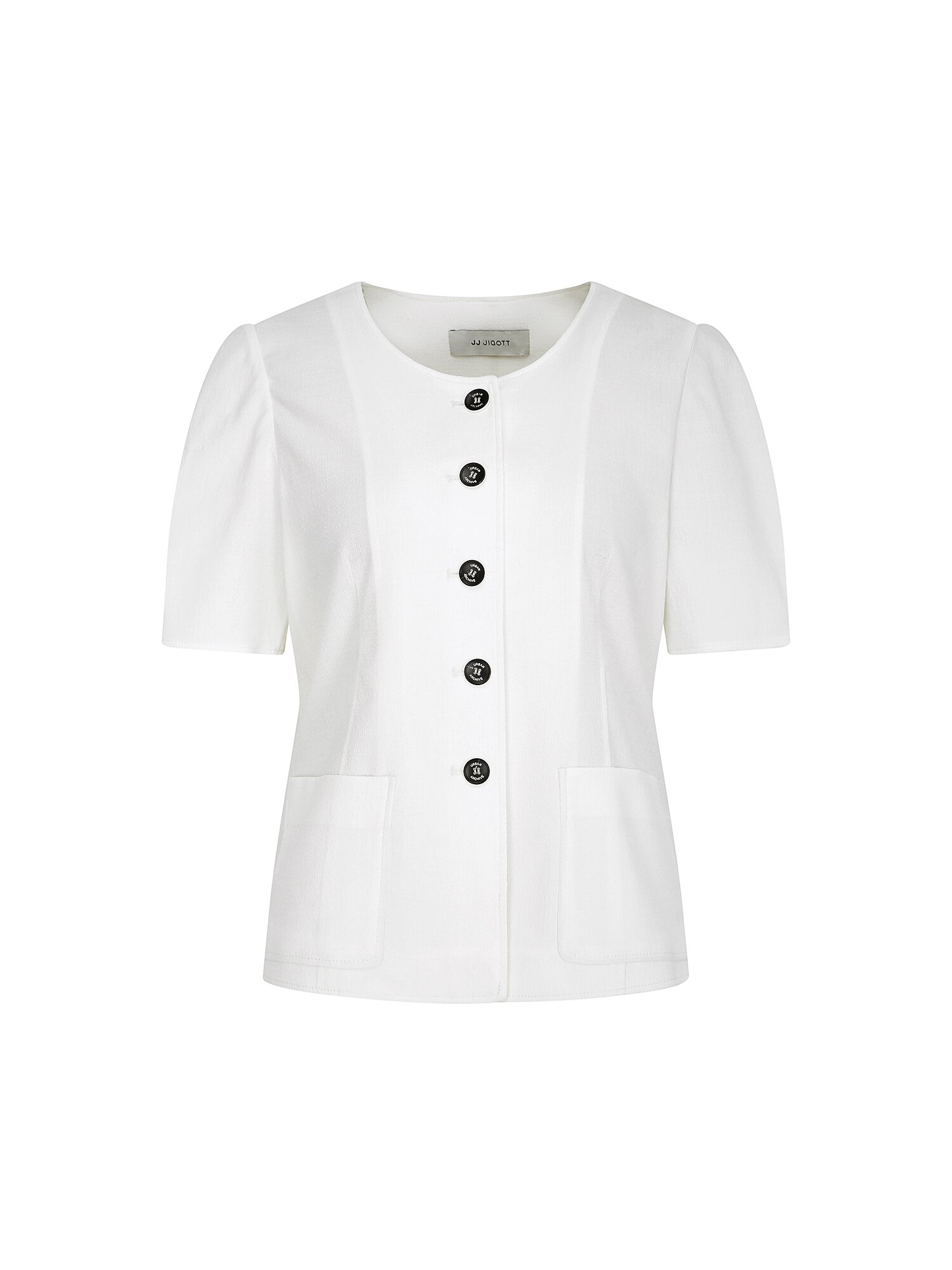 포켓 하프 슬리브 라운드넥 재킷 (WHITE)