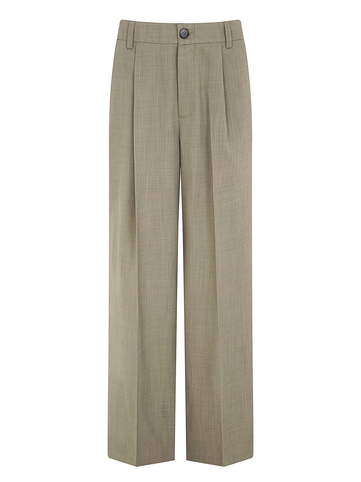 하이 웨이스트 원턱 와이드 팬츠 (KHAKI)