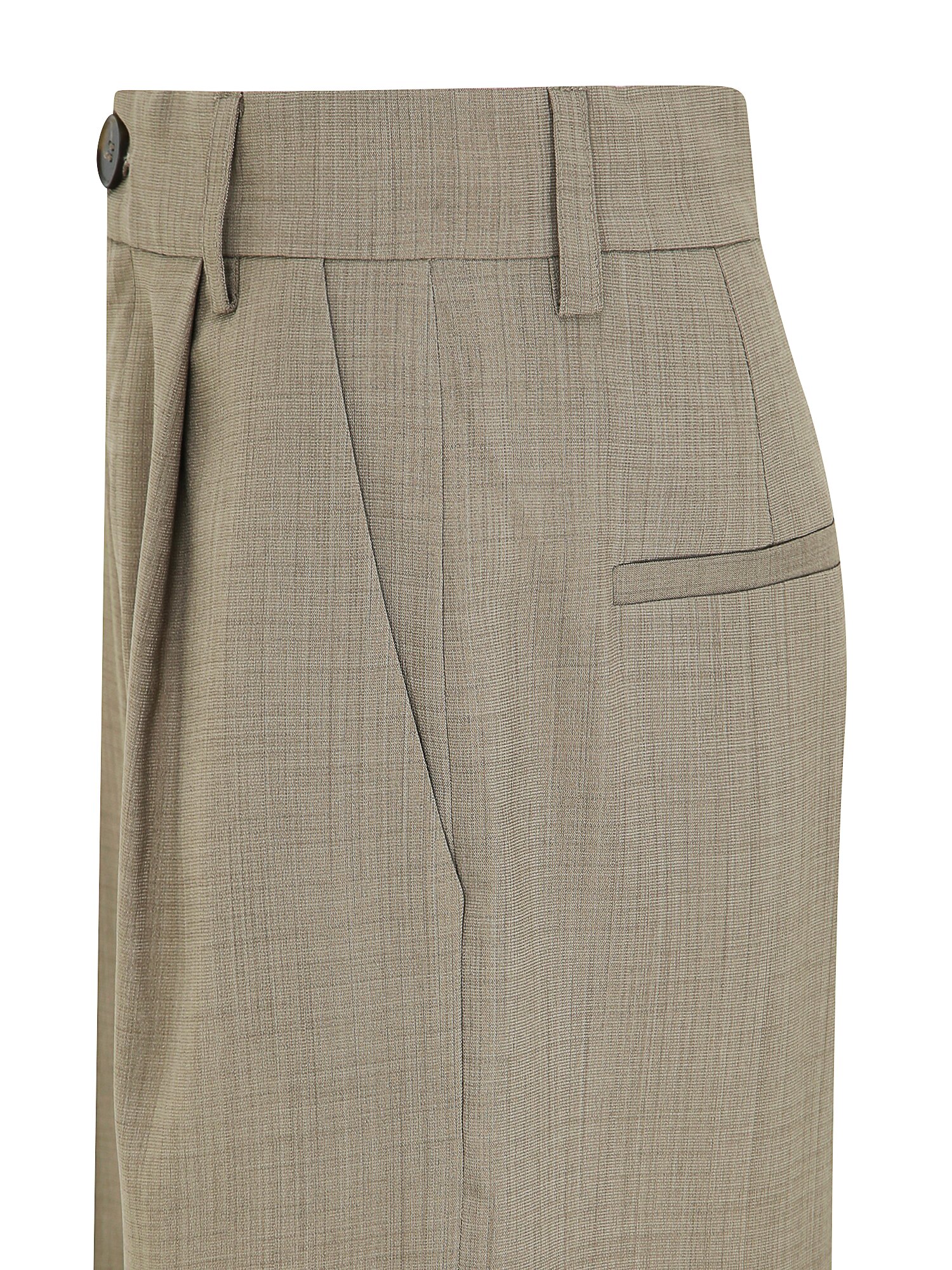 하이 웨이스트 원턱 와이드 팬츠 (KHAKI)