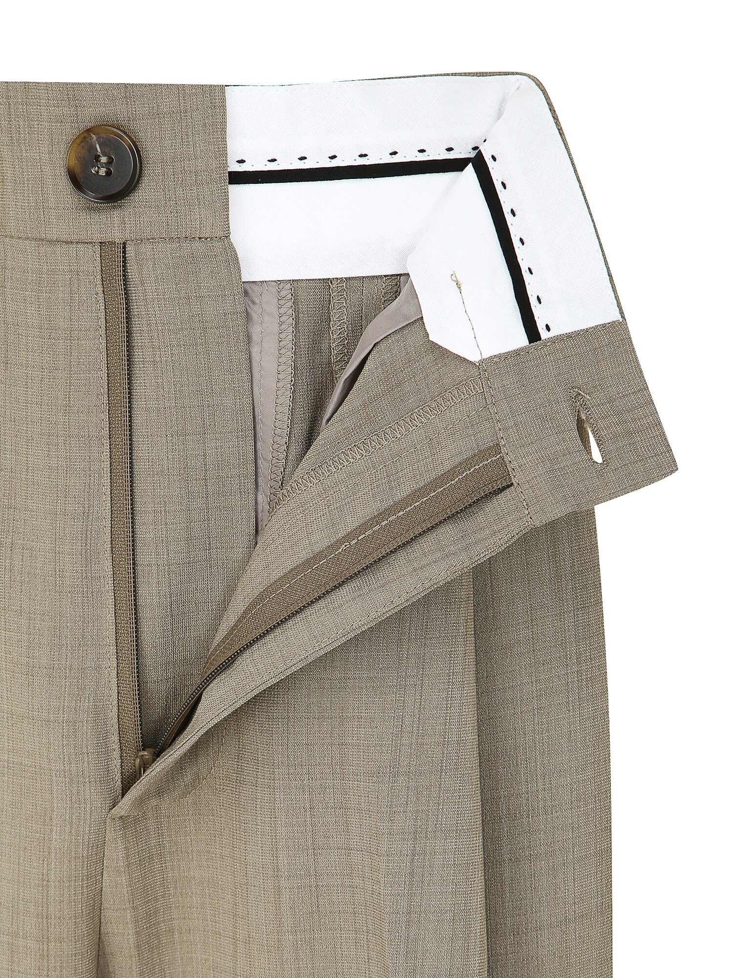 하이 웨이스트 원턱 와이드 팬츠 (KHAKI)