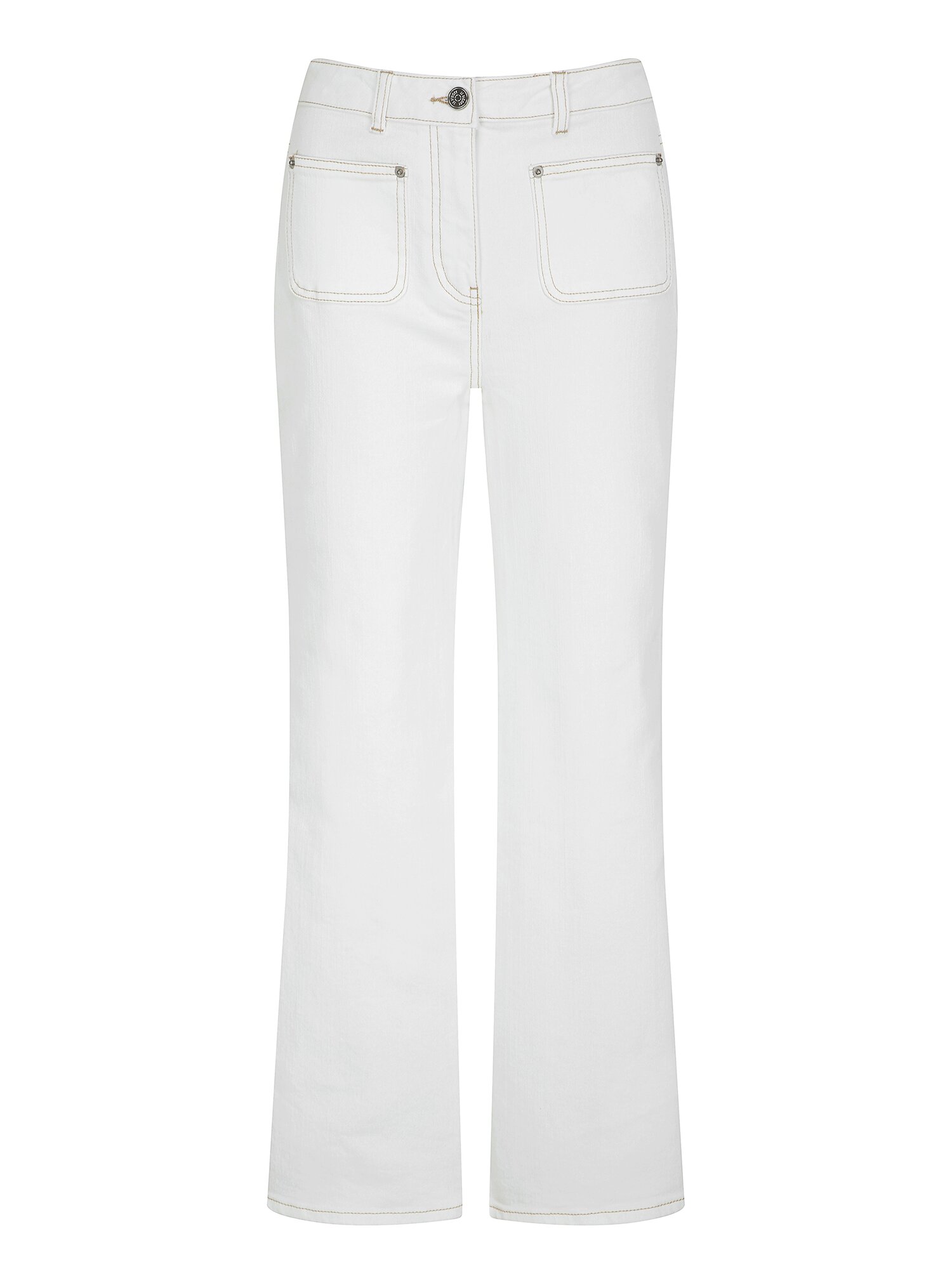 패치 포켓 일자핏 데님 팬츠 (WHITE)