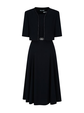 스퀘어 플레어 원피스 +재킷 세트 