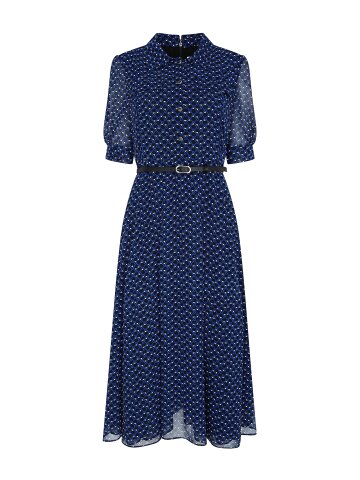 플랩 핀턱 플레어 셔츠 원피스 