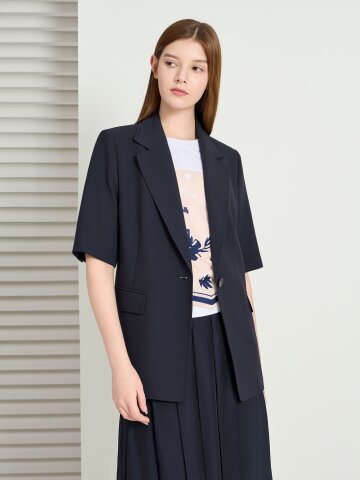 백 슬릿 테일러드 원버튼 재킷 