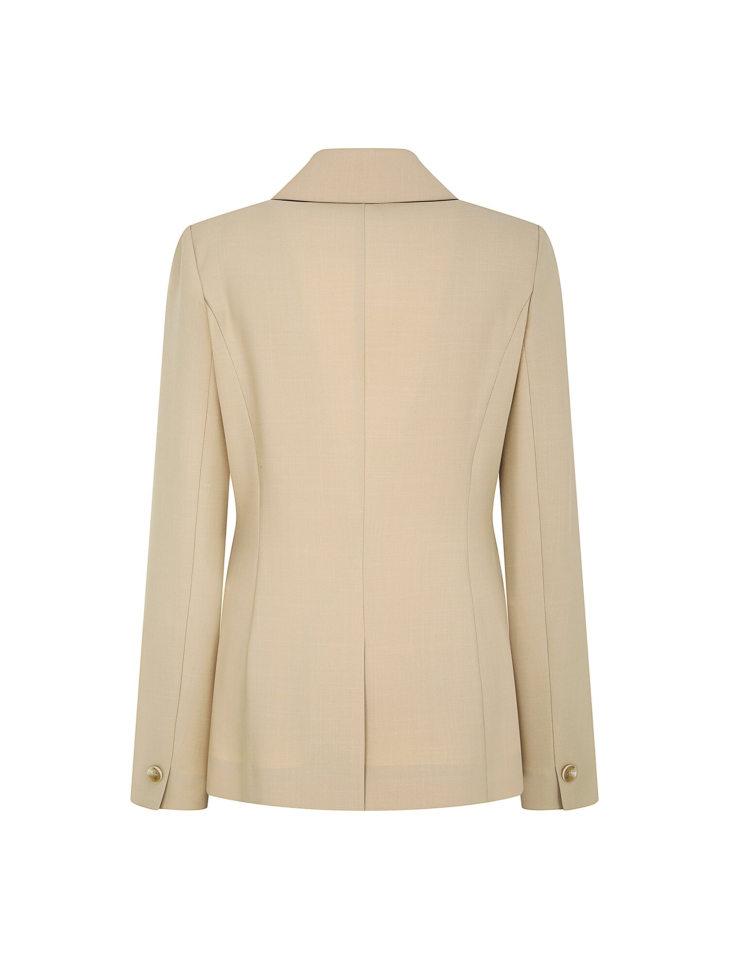 피크드 라펠 더블 원버튼 재킷 (BEIGE)