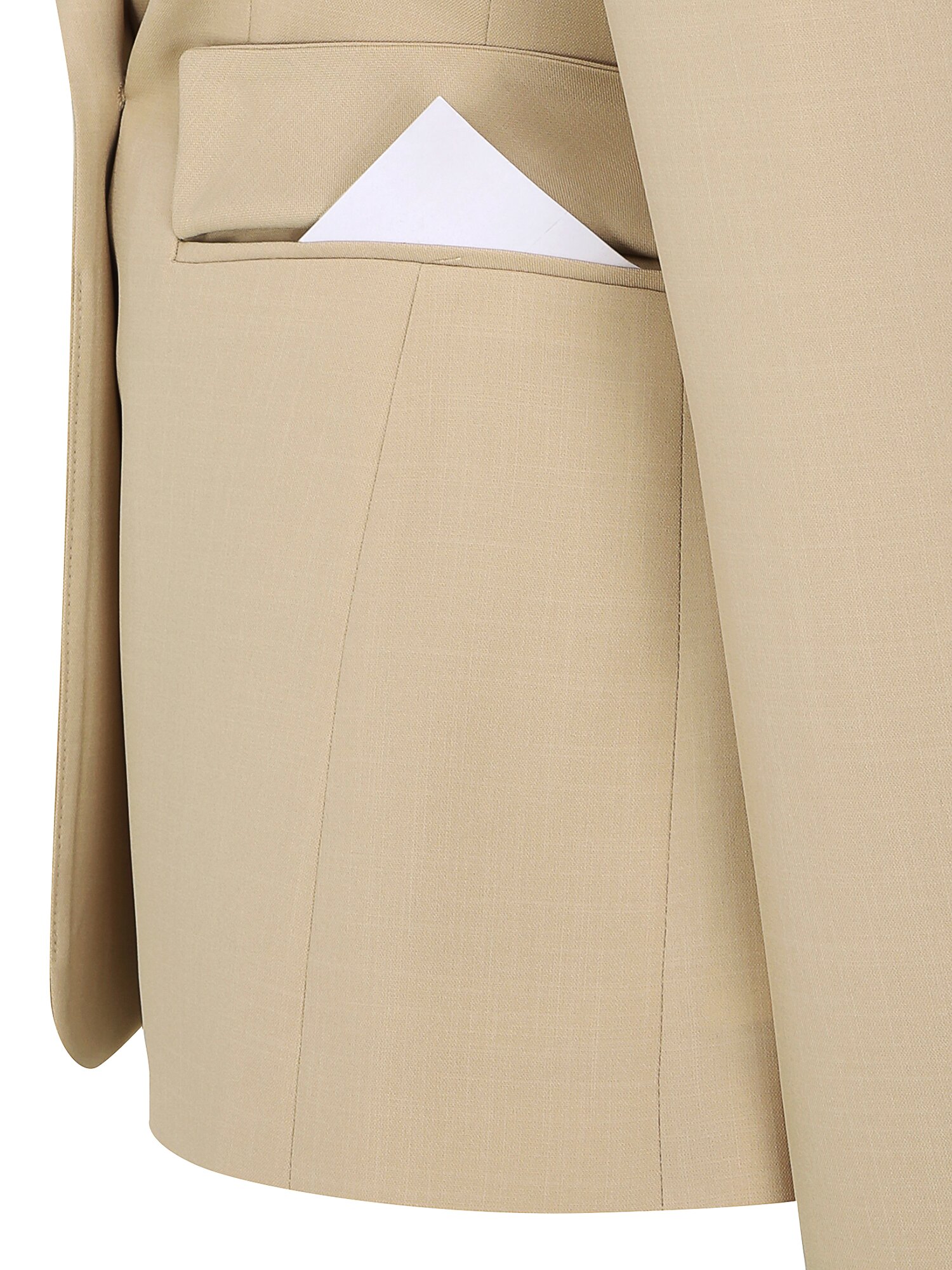 피크드 라펠 더블 원버튼 재킷 (BEIGE)