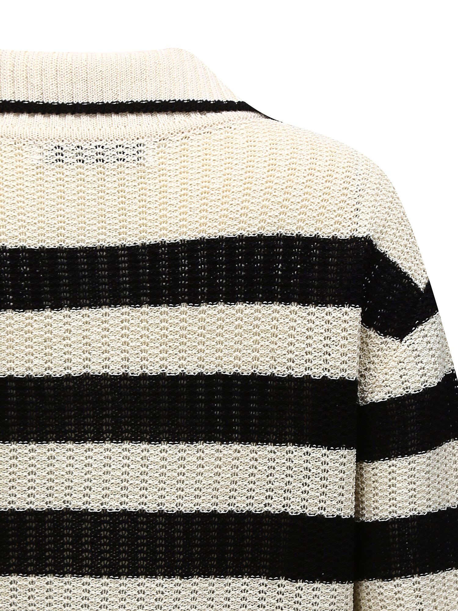 스트라이프 슬릿 칼라 풀오버 니트 (STRIPE BLACK)