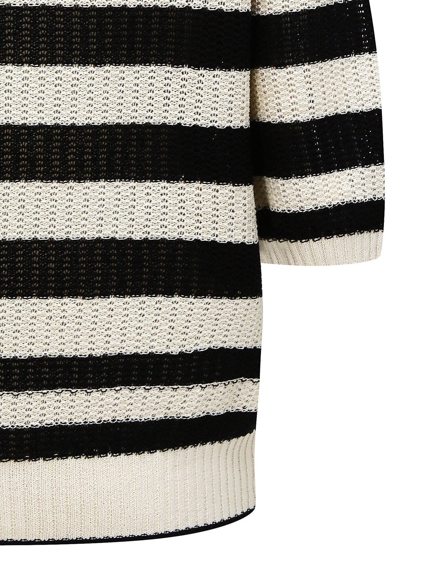 스트라이프 슬릿 칼라 풀오버 니트 (STRIPE BLACK)