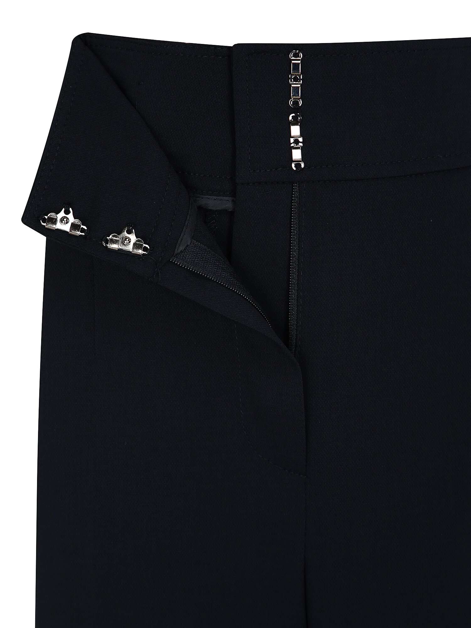 버튼 하이 웨이스트 부츠컷 팬츠 (NAVY)