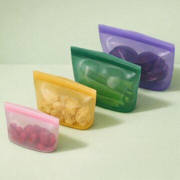 플래티넘 실리콘 스탠딩 지퍼백 500ml / 푸드백 냉동 보관 냉장고정리 밀폐용기