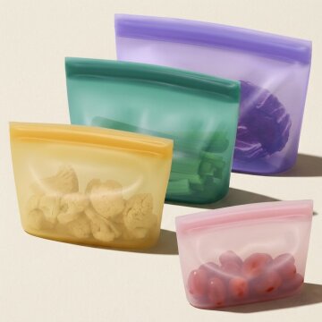 플래티넘 실리콘 스탠딩 지퍼백 1000ml / 푸드백 냉동 보관 냉장고정리 밀폐용기